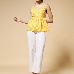 Istyle Can Women Printed Cotton Peplum Top-image-72
