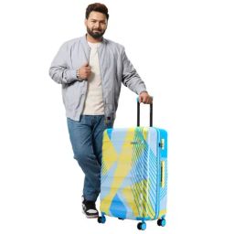 Nasher Miles Chicago Hard Polycarbonate Printed Set of 3 Lemon Teal Trolley Bag (55, 65 & 75 cm)-24