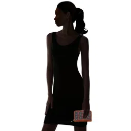 ZOUK Black Printed Zip Around Wallet for Women image 5