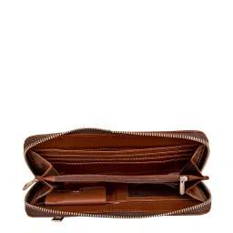 ZOUK Blue Printed Zip Around Wallet for Women image 4