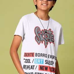 V-Mart Boys Typography Printed Round Neck Cotton T-shirt-picture-27