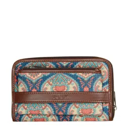 ZOUK Blue Printed Zip Around Wallet for Women image 1