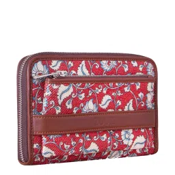 ZOUK Red Printed Zip Around Wallet for Women image 2