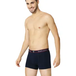 Van Heusen Regular Fit Colour Fresh Open Fly Solid Trunks - Dark Navy image 3