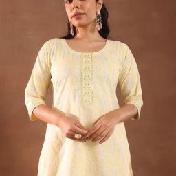 Libas Yellow Floral Kurti-29