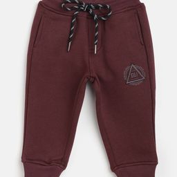 Gini And Jony Boys Burgundy Solid Joggers-image-46