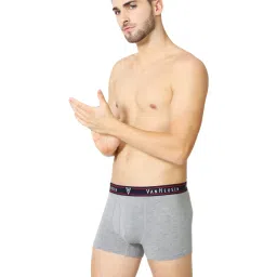 Van Heusen Regular Fit Colour Fresh Open Fly Solid Trunks - Grey Melange image 3