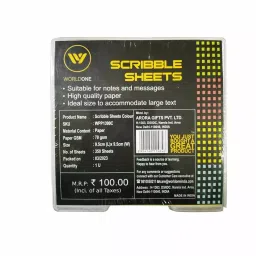 Worldone 70 GSM 350 Sheets Colored Scribble Sheets for Notes and Messages, WPP1390C-42