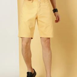 Thomas Scott Light Mustard Slim Fit Shorts-picture-41