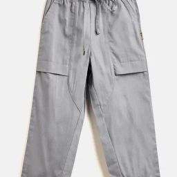 StyloBug Boys Grey Cotton Cargo Pants-image-43