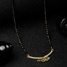 SHEER by Priyaasi Gold-Plated 925 Sterling Silver & White AD-Studded Mangalsutra-14