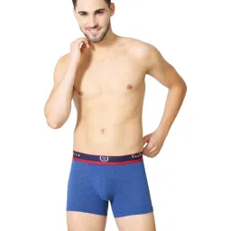 Van Heusen Sport Regular Fit Jaspe Textured Double Layer Gusset Solid Trunks - Dk Navy Jaspe image 1
