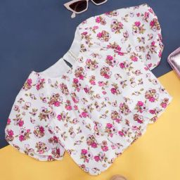 Pantaloons Junior White Floral Print Top-image-94