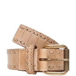 Art N Vintage Beige Leather Waist Belt For Men-image-54