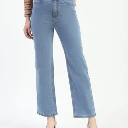 MADAME Light Blue Cotton Regular Fit Mid Rise Jeans-image-53
