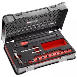FACOM 6.35 mm (1/4 inch) Square Drive Extension Wrench 6 Point, AXS.SJ1 (Set of 27 Pcs)-24