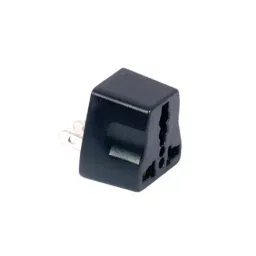 Kundip 2 Pin Universal Conversion Plug (Flat Pin) for USA Black, K-107B-34