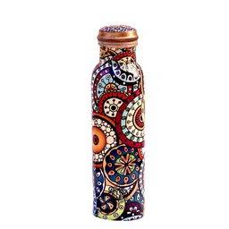 DSH Crafting Your Curiosity Blue & Red Abstract Printed Copper Water Bottle 950 ml-image-8