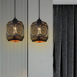 GAUVIK Black Printed Glass Ceiling Lamp-picture-18