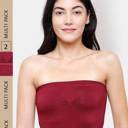 NOIRA Pack Of 2 Half Coverage Lightly Padded All Day Comfort Cotton Bandeau Bra-5