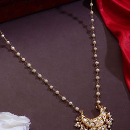 AARSEE OFFICIAL Anti-Tarnish22KT Gold-Plated Crescents Moon Necklace-41