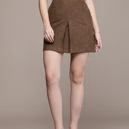 French Connection Women Velvet-Finish Straight Mini Skirt-image-49
