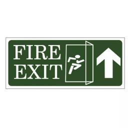 OISPL 6x12 inch Green and White ABS Fire Exit Up Arrow Signage Board, OIS-FS-008-4