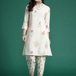 Indo Era Printed A-Line Tunic With Trousers Co-Ords-picture-18