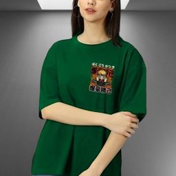 Parona Katsuki Bakugo Printed Drop-Shoulder Sleeves Oversized Fit T-shirt-image-70