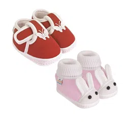 NESKA MODA 0 To 6 Month Newborn Baby Boy & Baby Girls 2 Pair Soft Cotton Skin-Friendly Baby Booties-picture-35