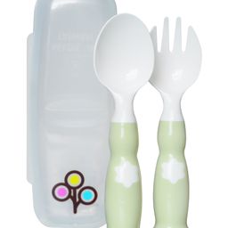 ZoLi Ergonomic Fork & Spoon Set with Travel Case - Green-12