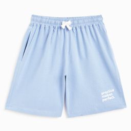 Campana 100% Cotton Jersey  Practice Makes Perfect Printed Shorts - Chambray Blue-22