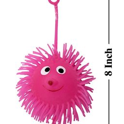 AKN TOYS Combo Pack of 4 - Puffer Teddy Bear Toy & Bouncy Light-up Squeezable Stress Relief Therapy Ball Toy for Kids -Color & Design May Vary-27