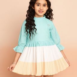 ISHTI Three Fourth Sleeves Pleated  Top - Multi Colour-image-2
