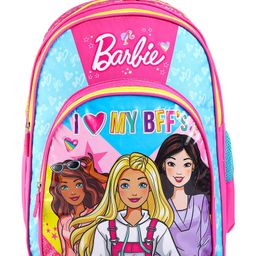 Barbie 1 Compartment School Bag with PVC Embossed Pink & Sky Blue - Height 16 Inches-image-7