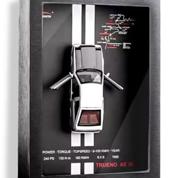 YAMAMA Trueno AE 86 3D Diecast Vintage Model Car Wall Frame With Lights, Music And Openable Doors Pull-Back Toys Interactive Wall Décor Collectible Car Premium Car Model Display - Multicolor-11