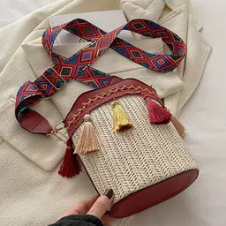 StyleCast x Revolte Bucket Sling Bag with Applique image 5