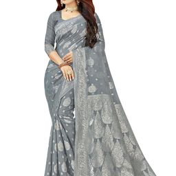 KALINI Woven Design Zari Pure Cotton Banarasi Saree-picture-54