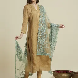 Dupatta Bazaar Embroidered Dupatta with Thread Work image 3