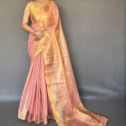 KALINI Pink Tissue Sarees-image-60