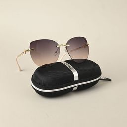 IDOR Unisex Cateye Sunglasses with Polarised and UV Protected Lens IDOR-2529-BRW-7