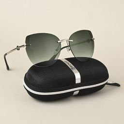IDOR Unisex Cateye Sunglasses with Polarised and UV Protected Lens IDOR-2529-GRN-6