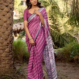 Anouk Women Leheriya Saree With Blouse Piece-picture-8