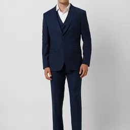 Van Heusen Checked Slim-Fit Single-Breasted Three Piece Party Suit-44