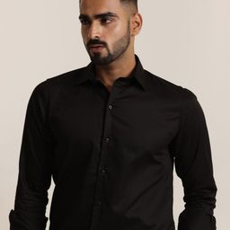 Uncluttered Closet Men Regular Fit Solid Spread Collar Formal Shirt-picture-32