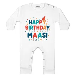 Arvesa Kids-Unisex White Cotton Rompers-picture-34