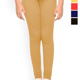 Tik Tok WEARSGirls Pack Of 5 Mid-Rise Churidar Length Leggings-image-62