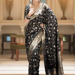 AMRUTKALA SAREES Floral Woven Design Banarasi Saree-image-14