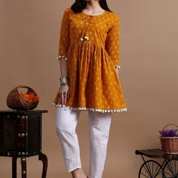 METAFAB Geometric Printed Regular A-Line Kurta image 3