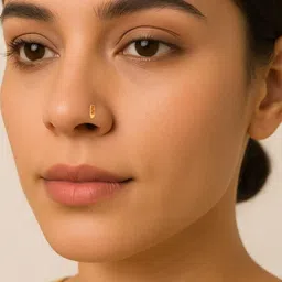 SHREEVARAM Cubic Zirconia Diamond Gold-Plated Brass Nose Ring-10
